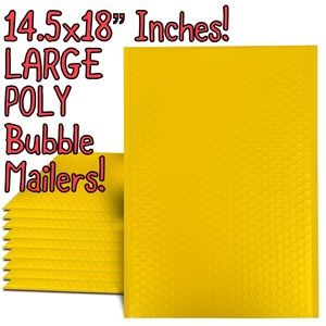 10 Pack! 14.5x18 LARGE Yellow Poly Bubbly Mailer Self Seal Shipping Envelopes!